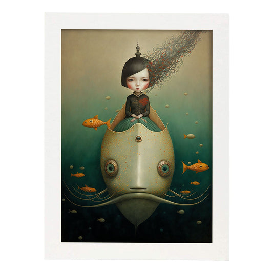 Cinemática supranaturalista nacnica por Duy Huynh Benjamin l 5. Impresiones de arte de pared estética para el diseño de dormitorio o sala de estar.-Artwork-Nacnic-A4-Marco Blanco-Nacnic Estudio SL