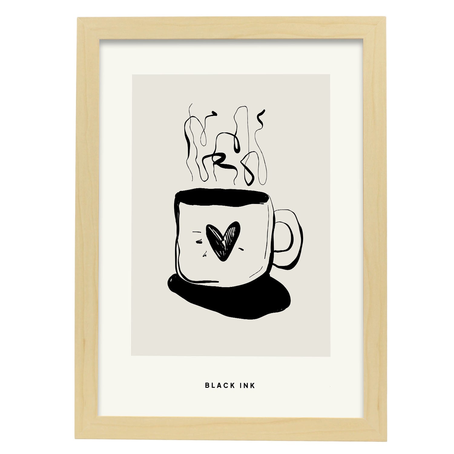 Coffee Love-Artwork-Nacnic-A3-Marco Madera clara-Nacnic Estudio SL