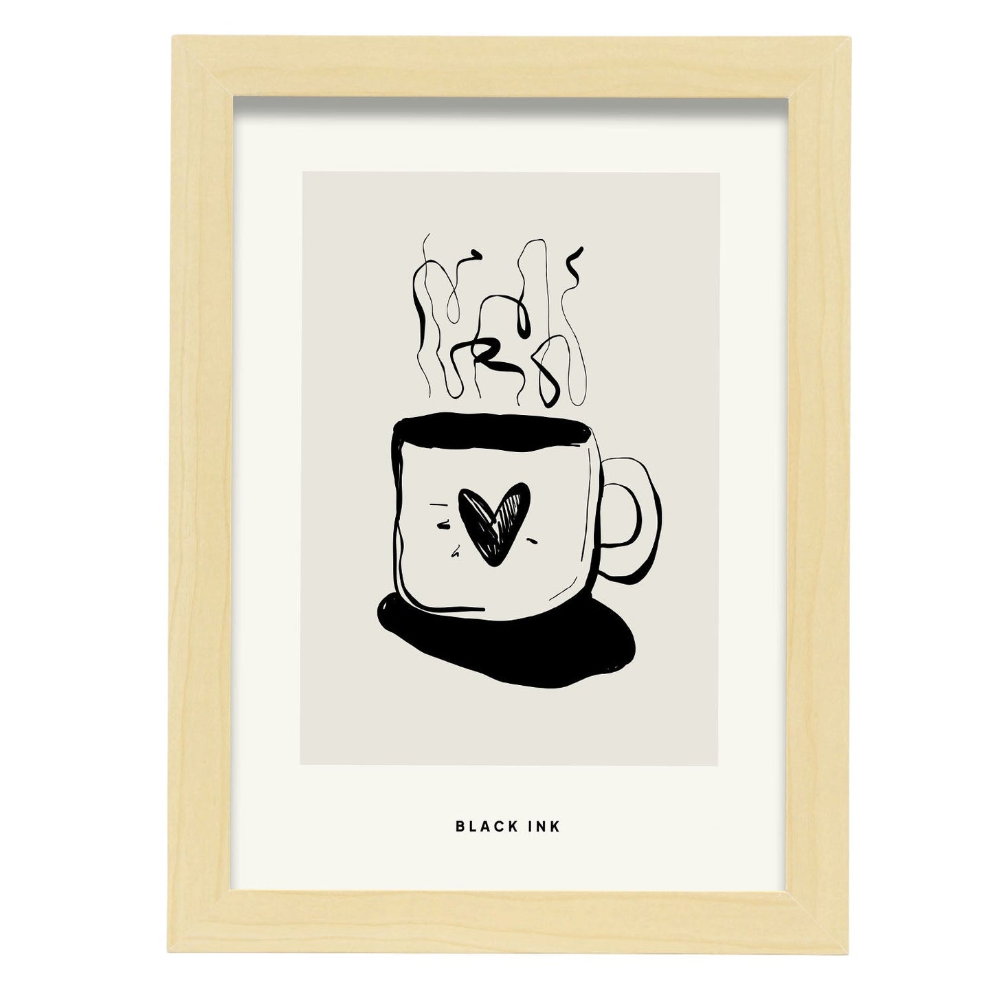 Coffee Love-Artwork-Nacnic-A4-Marco Madera clara-Nacnic Estudio SL
