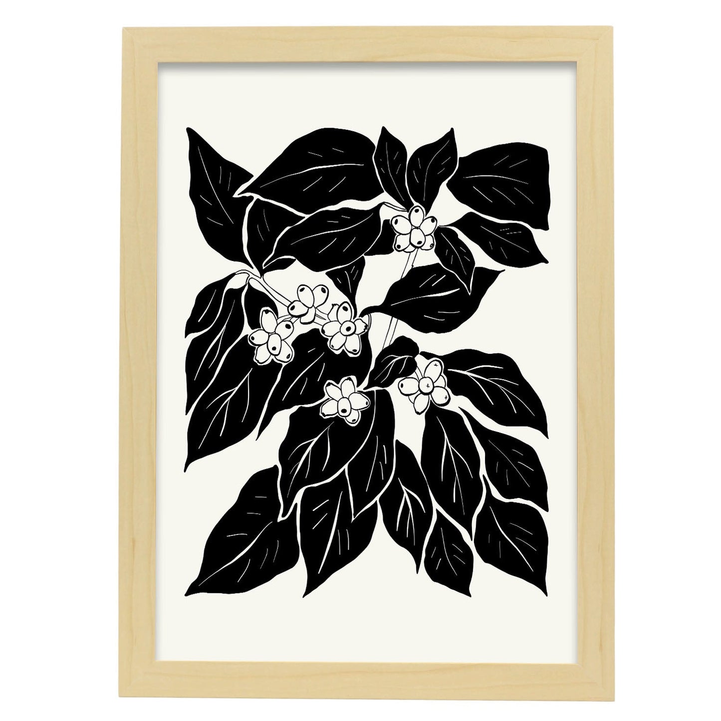 Coffee Plant-Artwork-Nacnic-A3-Marco Madera clara-Nacnic Estudio SL