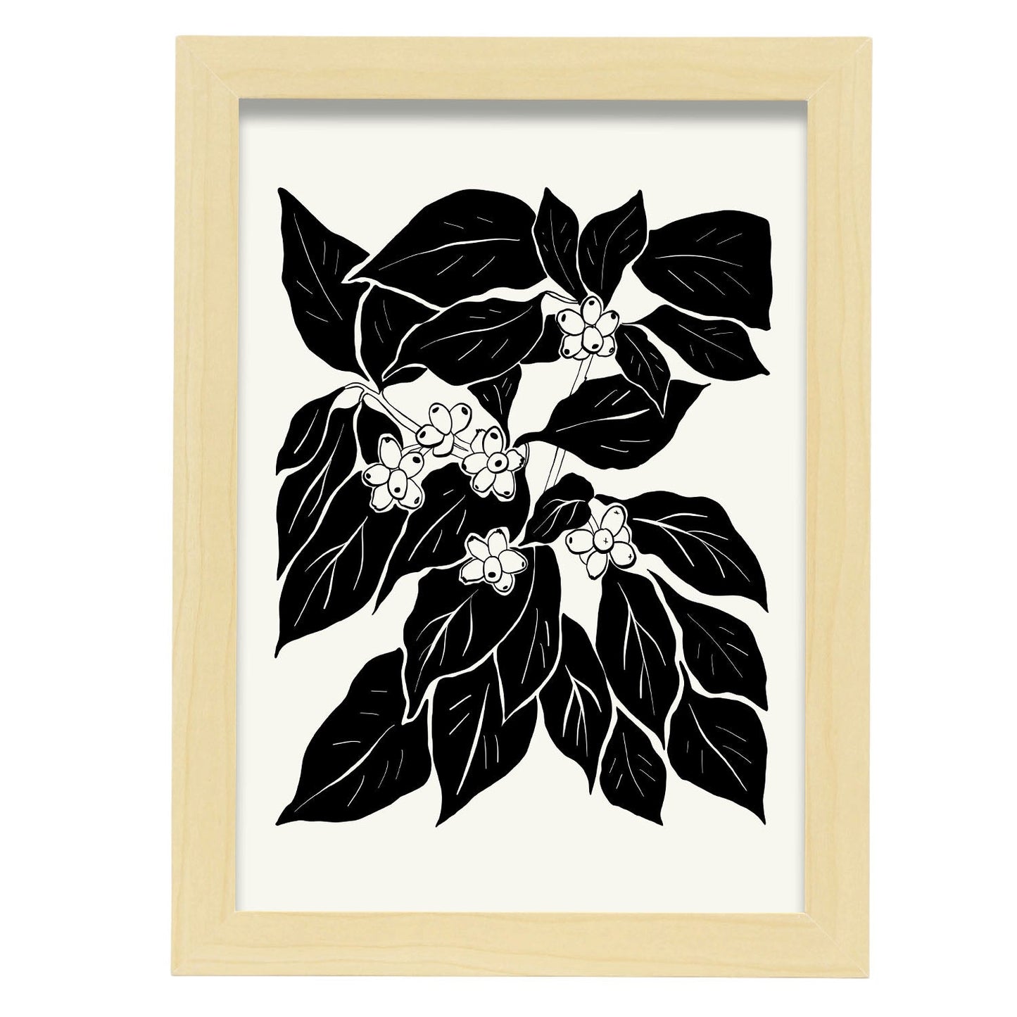 Coffee Plant-Artwork-Nacnic-A4-Marco Madera clara-Nacnic Estudio SL