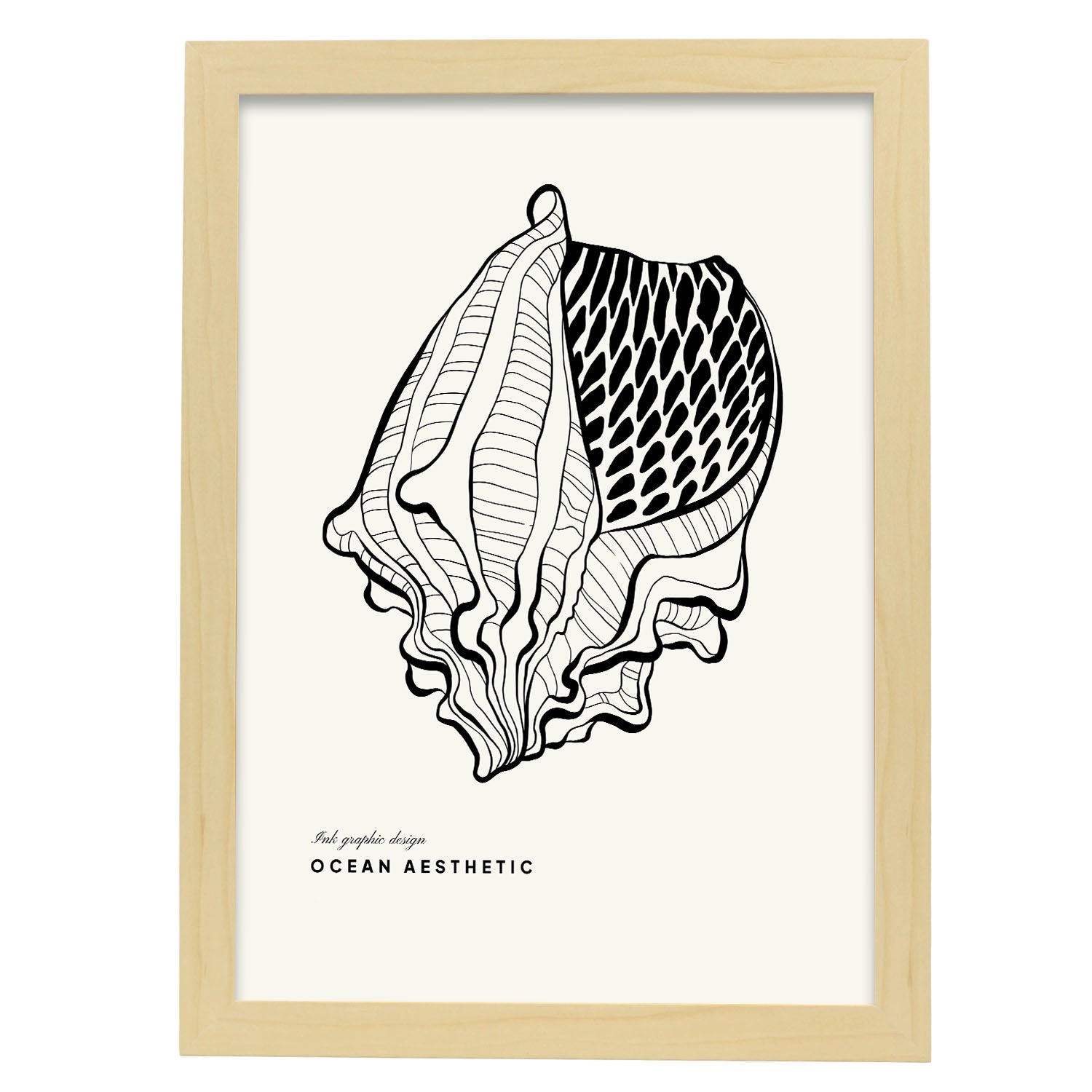 Crown conch-Artwork-Nacnic-A3-Marco Madera clara-Nacnic Estudio SL