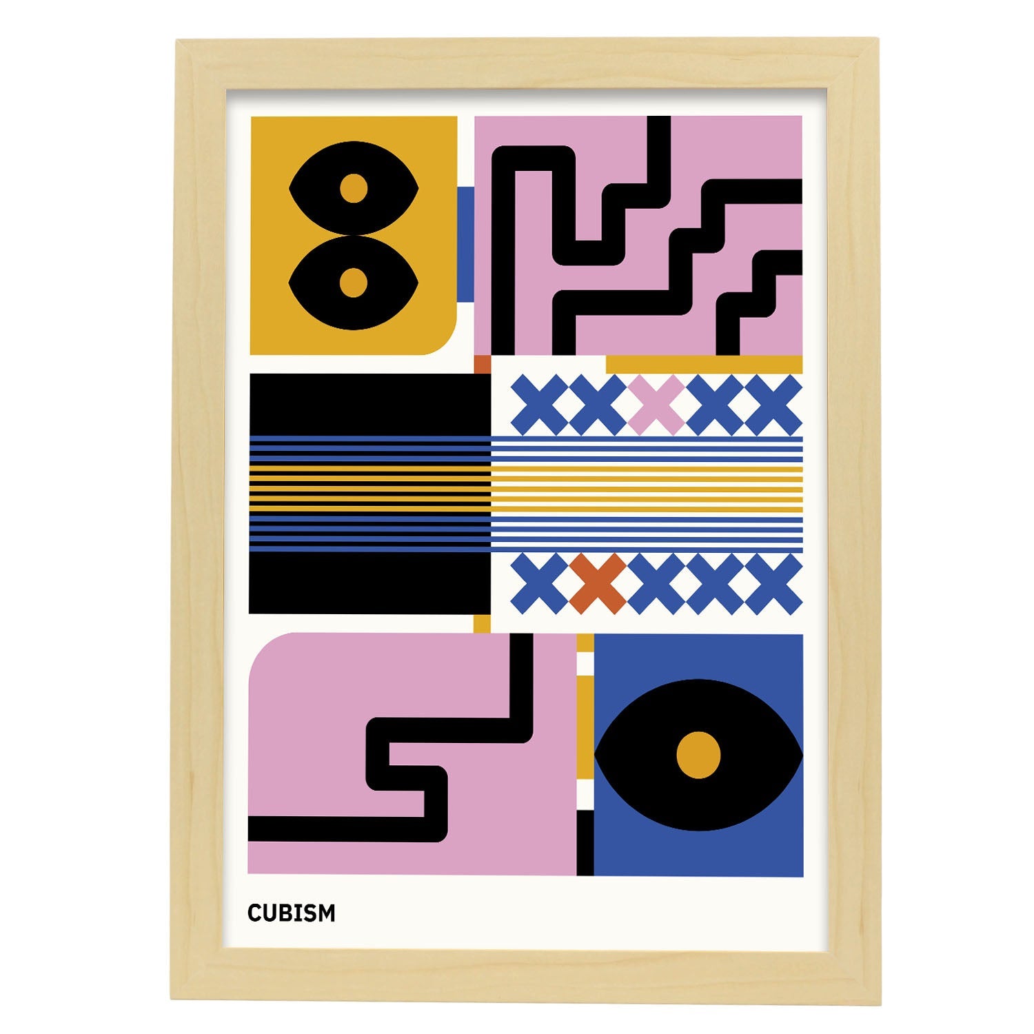 Cubism-Artwork-Nacnic-A3-Marco Madera clara-Nacnic Estudio SL