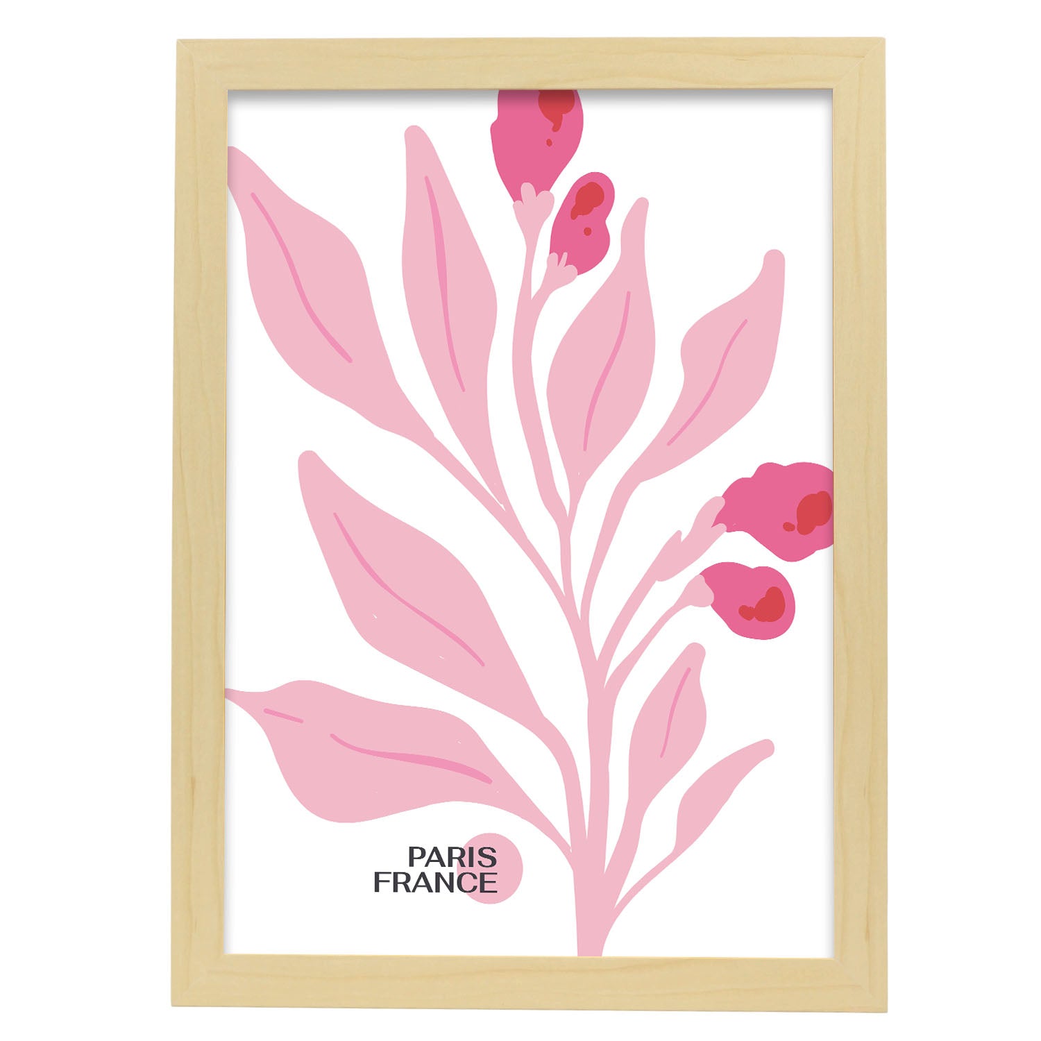 Cyclamen Flowers-Artwork-Nacnic-A3-Marco Madera clara-Nacnic Estudio SL