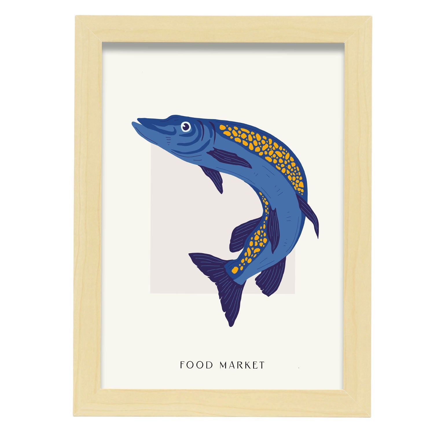 Destin Gulf Fish-Artwork-Nacnic-A4-Marco Madera clara-Nacnic Estudio SL