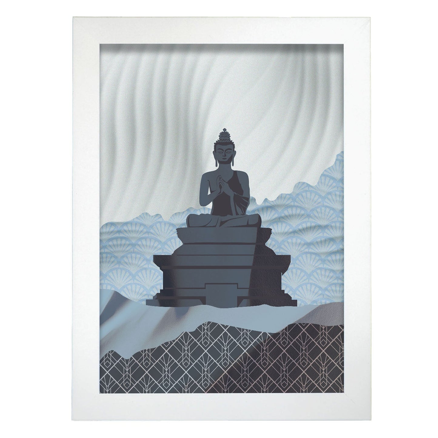 Dharmachakra Mudra Buddha-Artwork-Nacnic-A4-Marco Blanco-Nacnic Estudio SL