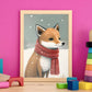 Dingo nacnico lindo bebé con rojo. Estampados de arte de pared estético para el diseño de dormitorio o sala de estar.-Artwork-Nacnic-Nacnic Estudio SL