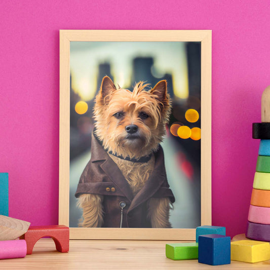 Dog Nacnic Australian Terrier vestido con ropa humana. Estampados de arte de pared estético para el diseño de dormitorio o sala de estar.-Artwork-Nacnic-Nacnic Estudio SL