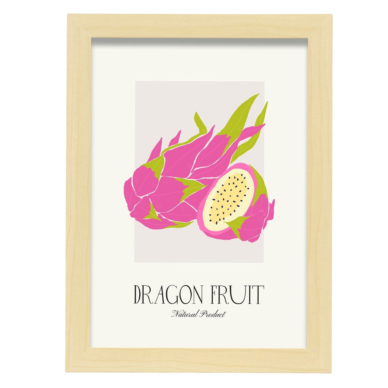 Dragon Fruit-Artwork-Nacnic-A4-Marco Madera clara-Nacnic Estudio SL