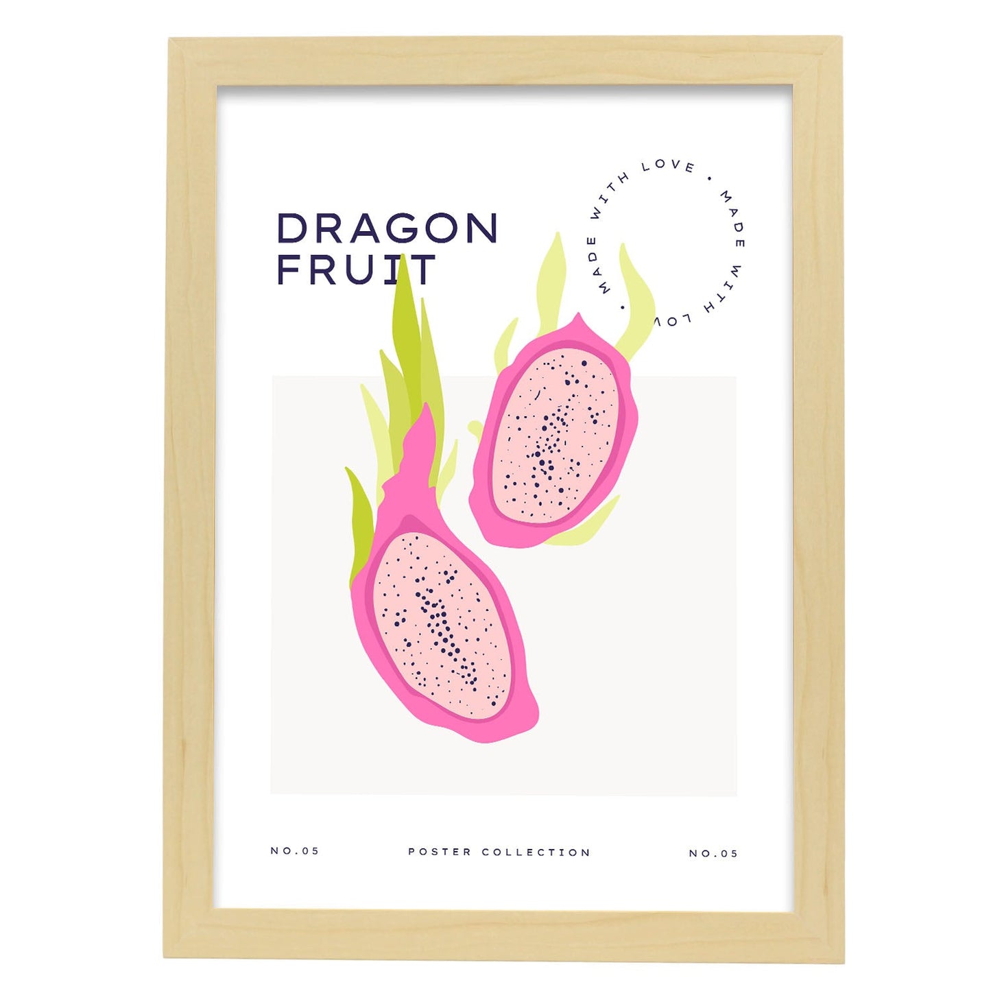 Dragon Fruit Midsection-Artwork-Nacnic-A3-Marco Madera clara-Nacnic Estudio SL