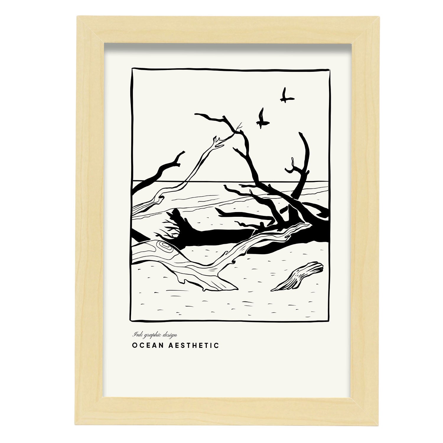 Driftwood-Artwork-Nacnic-A4-Marco Madera clara-Nacnic Estudio SL