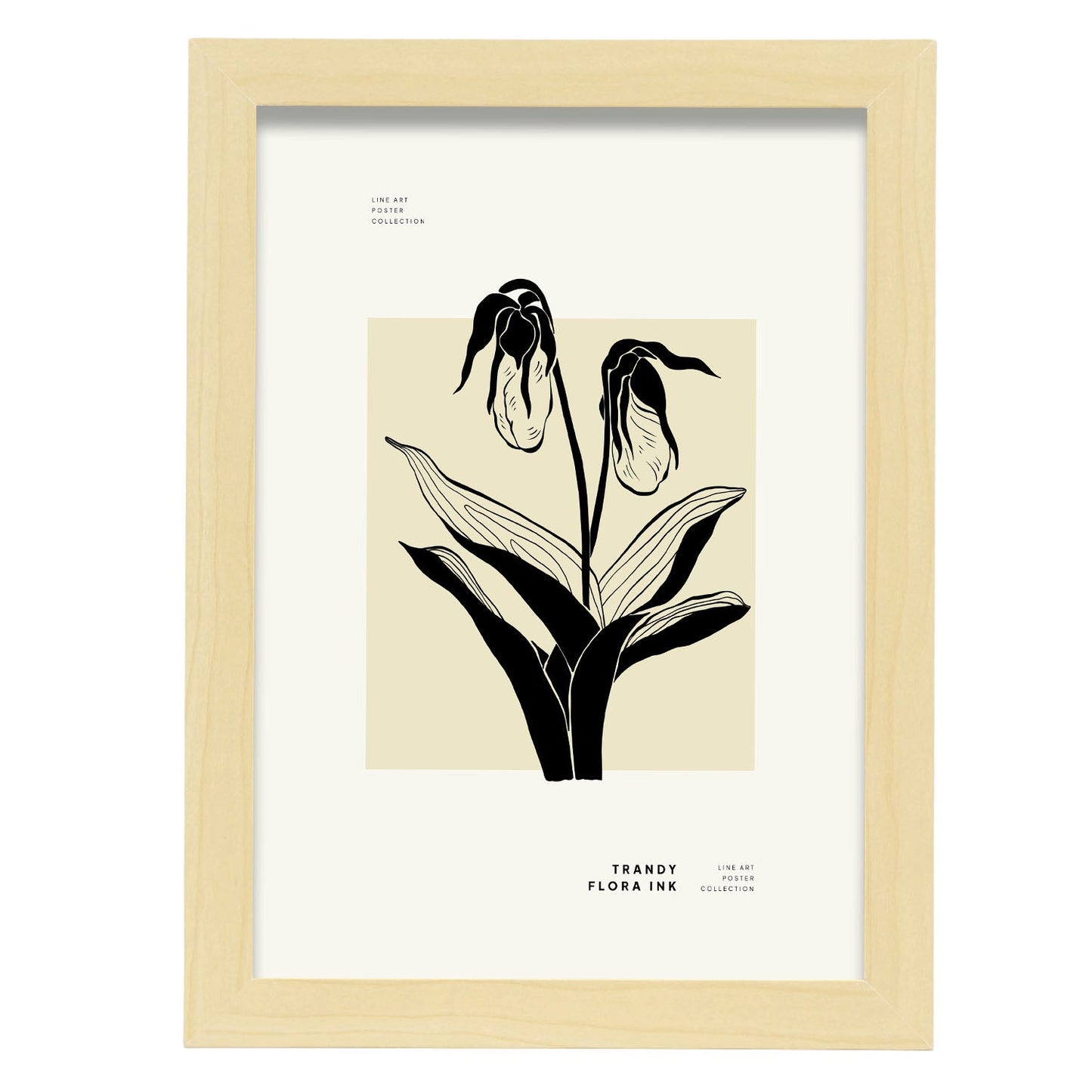 Dual Orchids-Artwork-Nacnic-A4-Marco Madera clara-Nacnic Estudio SL