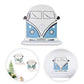 Estantería de pared azul con modelo de furgoneta camper.-Nacnic-Nacnic Estudio SL