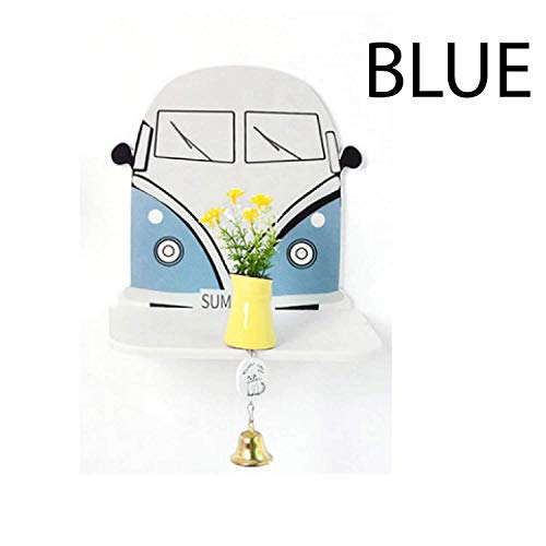 Estantería de pared azul con modelo de furgoneta camper.-Nacnic-Nacnic Estudio SL