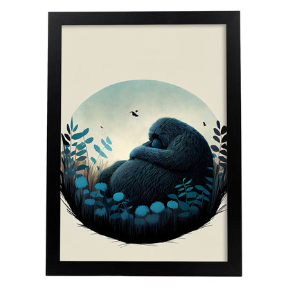 Estilo de precisión del gorila abstracto nacnico para dormir. Estampados de arte de pared estético para el diseño de dormitorio o sala de estar.-Artwork-Nacnic-A4-Sin marco-Nacnic Estudio SL