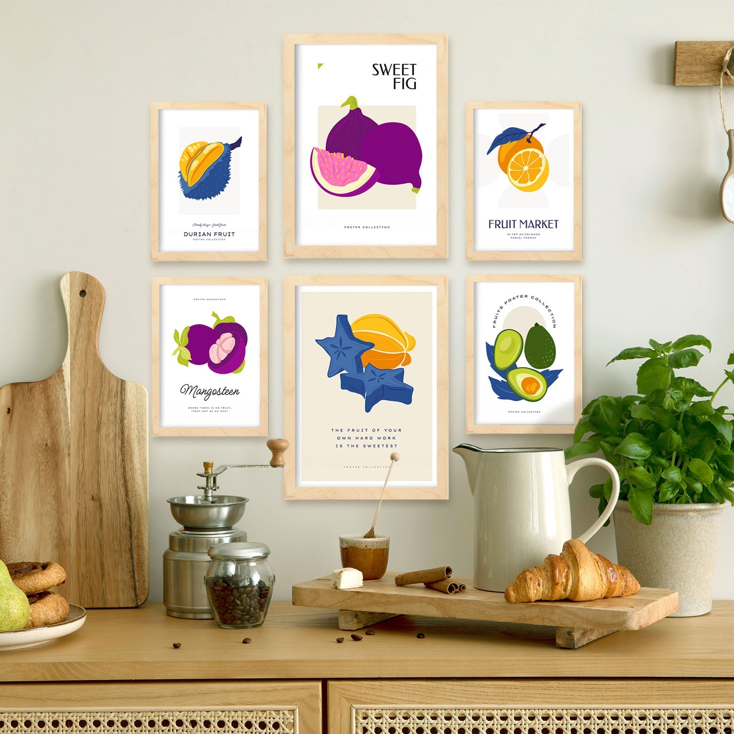 Food and Plants Posters. Fruit Collage. Nature and Botany-Artwork-Nacnic-Nacnic Estudio SL