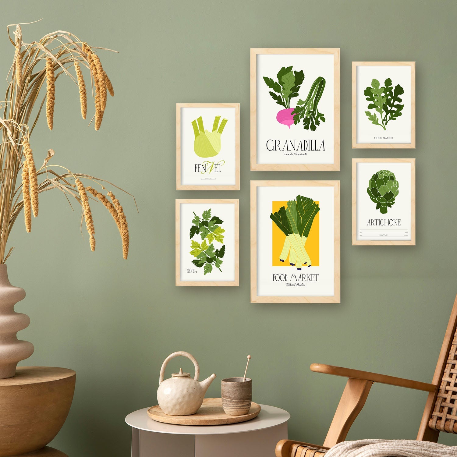 Food and Plants Posters. Green Veggies. Nature and Botany-Artwork-Nacnic-Nacnic Estudio SL