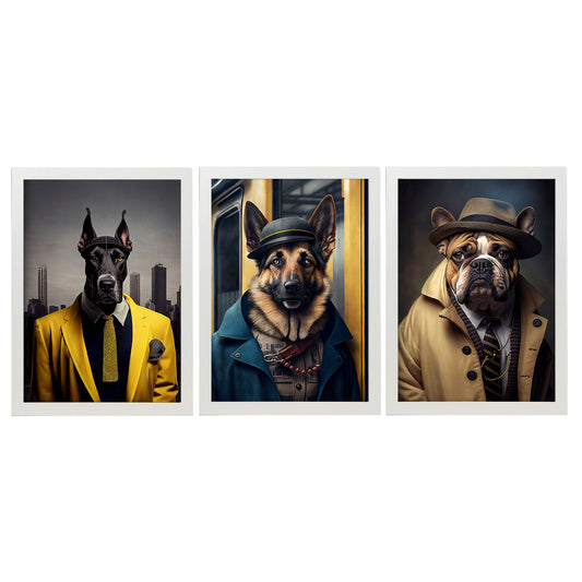 Fun Realistic Illustrations of Animals in human clothing Interior Design and Decoration Set Collection 11-Artwork-Nacnic-A4-Marco Blanco-Nacnic Estudio SL
