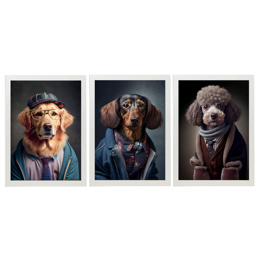 Fun Realistic Illustrations of Animals in human clothing Interior Design and Decoration Set Collection 2-Artwork-Nacnic-A4-Marco Blanco-Nacnic Estudio SL