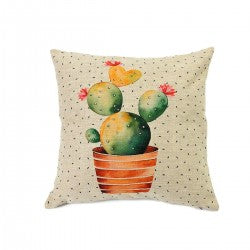 Funda de cojin de algodón y Lino, Cactus Flor Rosa Muy resitente y de diseño Original-Nacnic-Nacnic Estudio SL