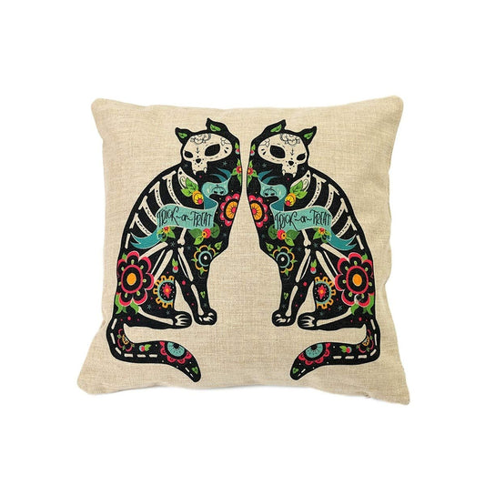 Funda de cojin de algodón y lino Gatos mejicanos Colores Muy resitente y de diseño Original-Nacnic-Nacnic Estudio SL
