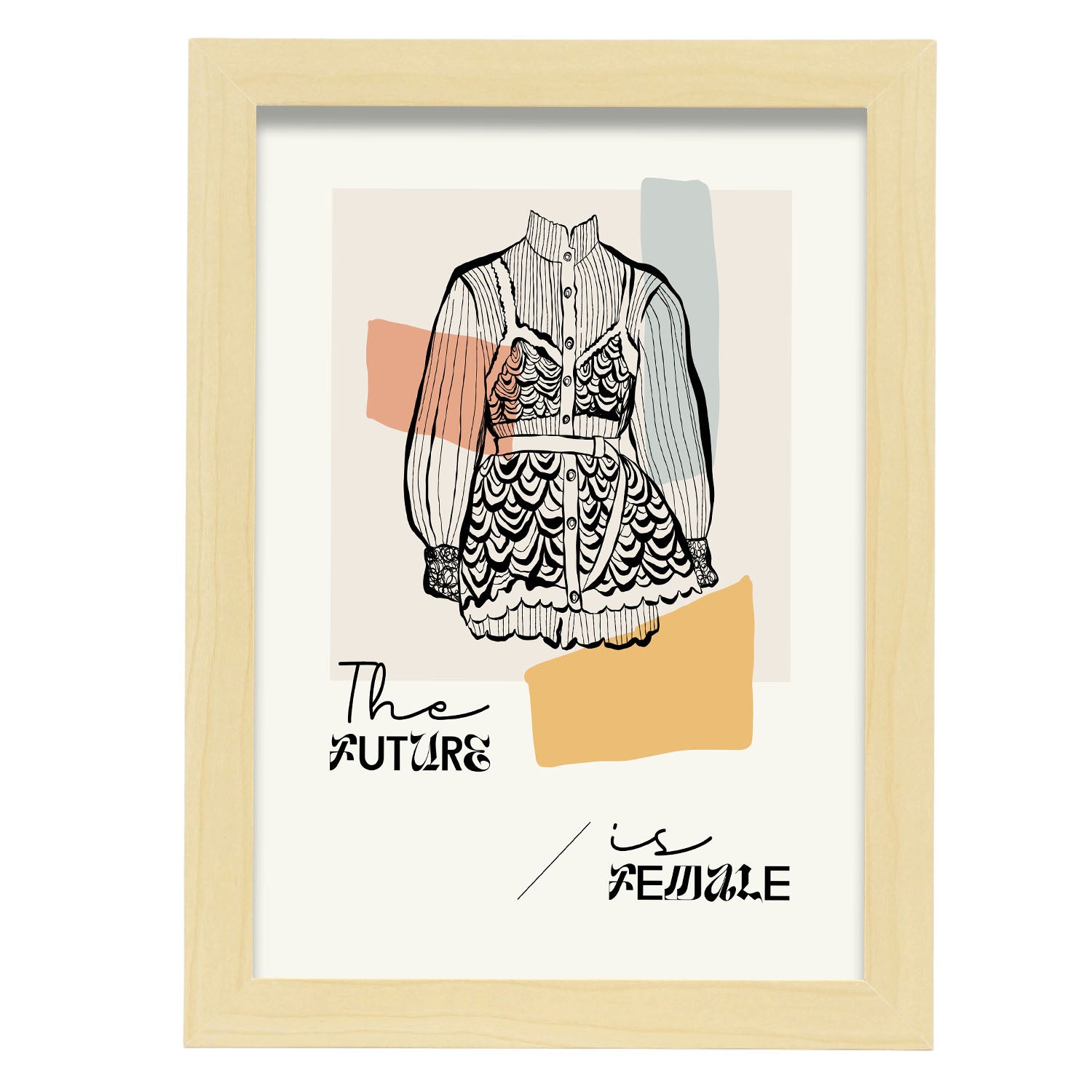 Future is female-Artwork-Nacnic-A4-Marco Madera clara-Nacnic Estudio SL