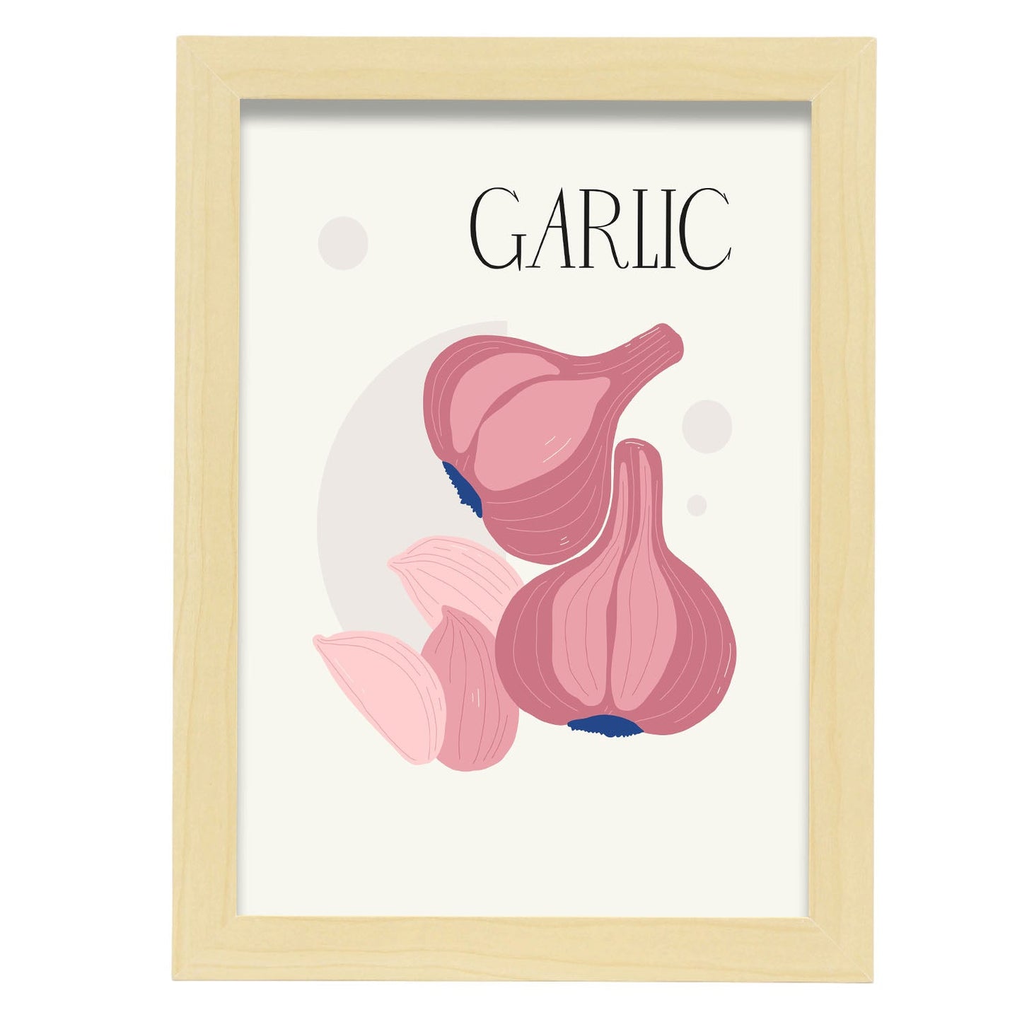 Garlic-Artwork-Nacnic-A4-Marco Madera clara-Nacnic Estudio SL
