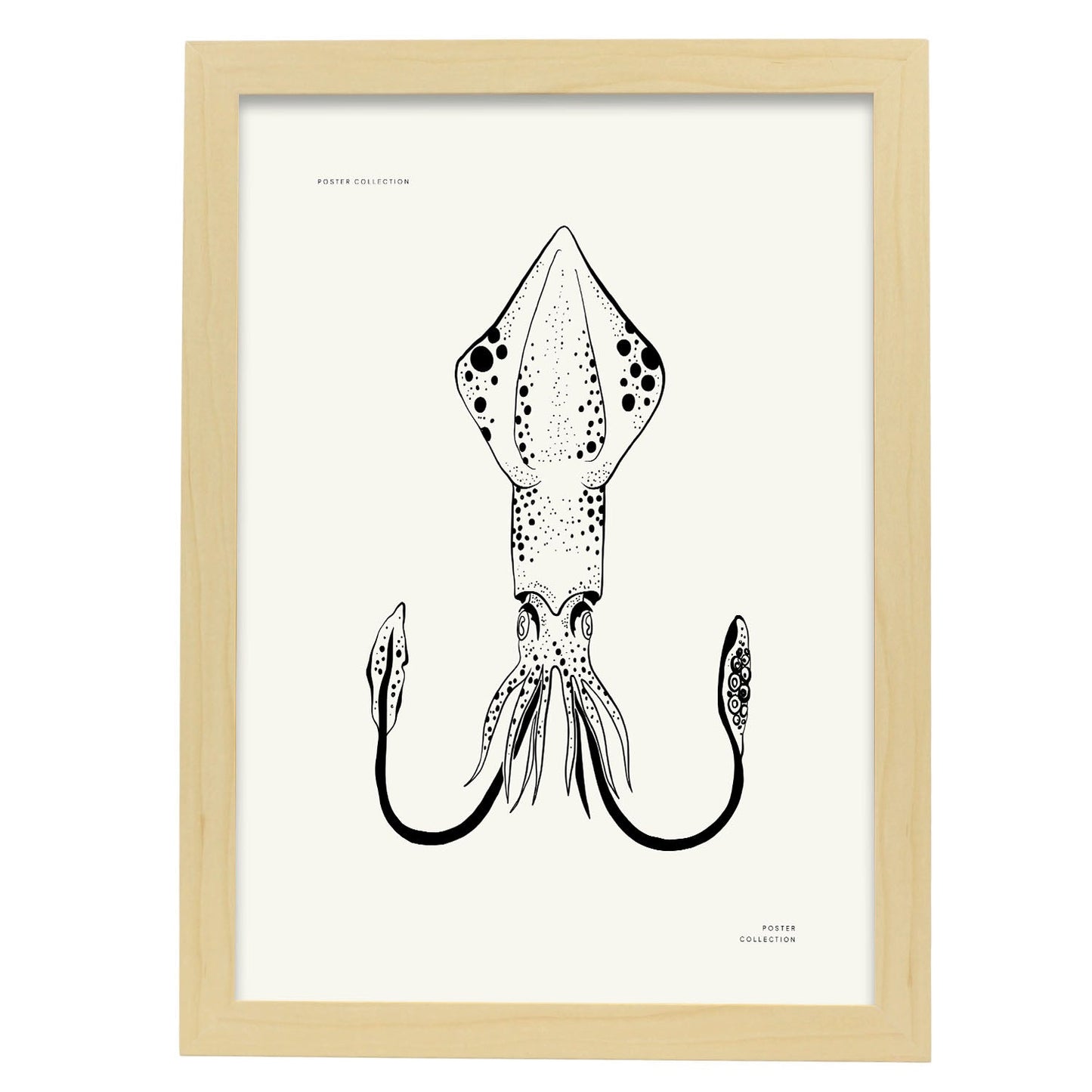 Giant Squid-Artwork-Nacnic-A3-Marco Madera clara-Nacnic Estudio SL