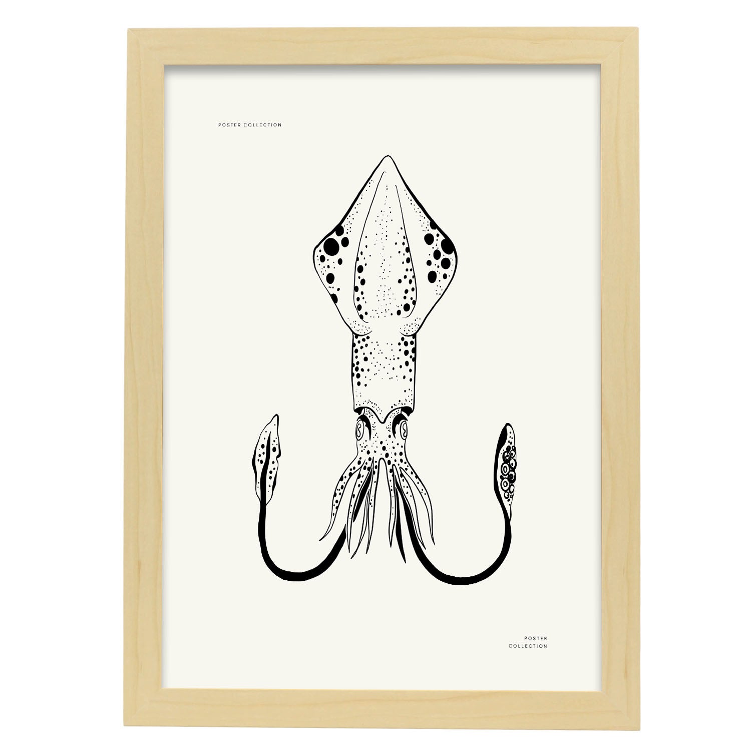 Giant Squid-Artwork-Nacnic-A3-Marco Madera clara-Nacnic Estudio SL