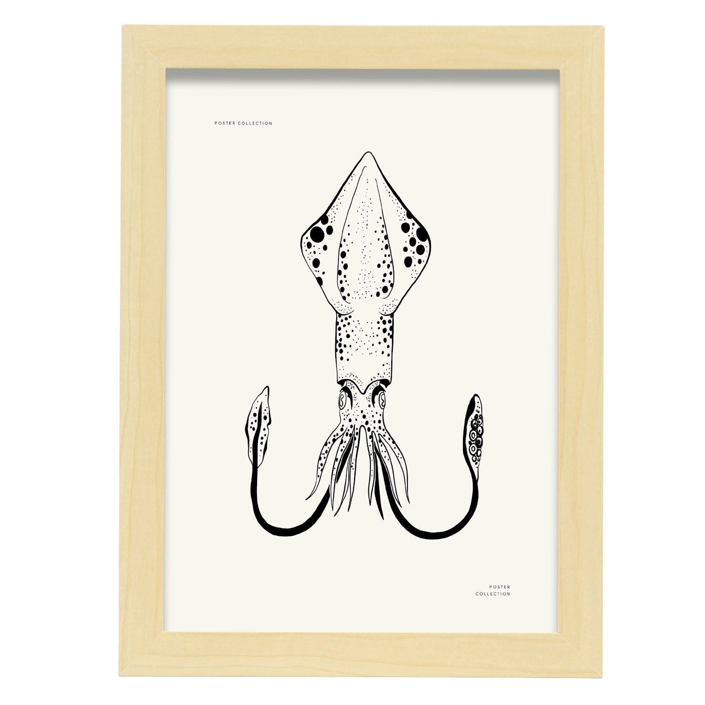 Giant Squid-Artwork-Nacnic-A4-Marco Madera clara-Nacnic Estudio SL