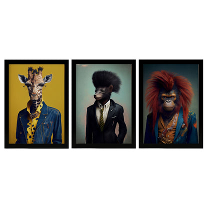 Girafa de animales humanos nacnic orangután Skunk. Estampados de arte de pared estético para el diseño de dormitorio o sala de estar-Artwork-Nacnic-A4-Sin marco-Nacnic Estudio SL