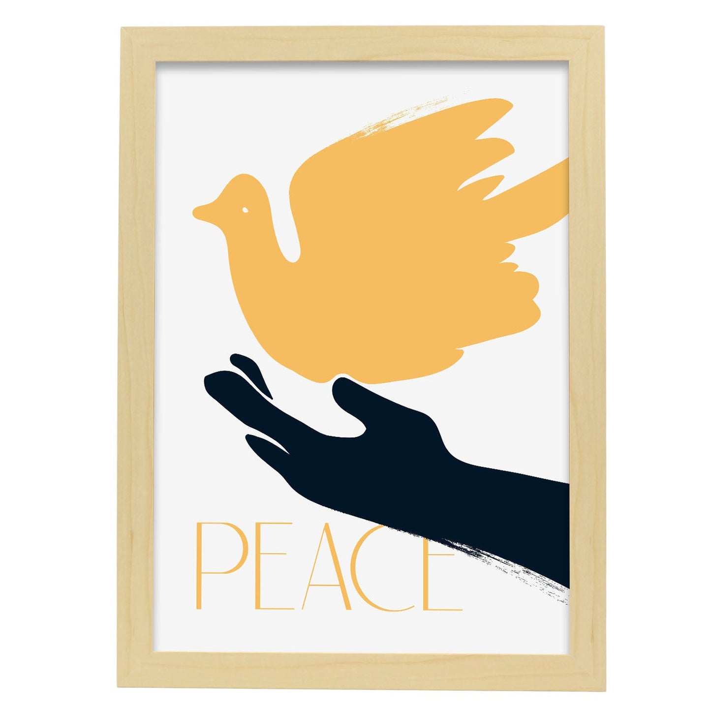 Give Peace-Artwork-Nacnic-A3-Marco Madera clara-Nacnic Estudio SL