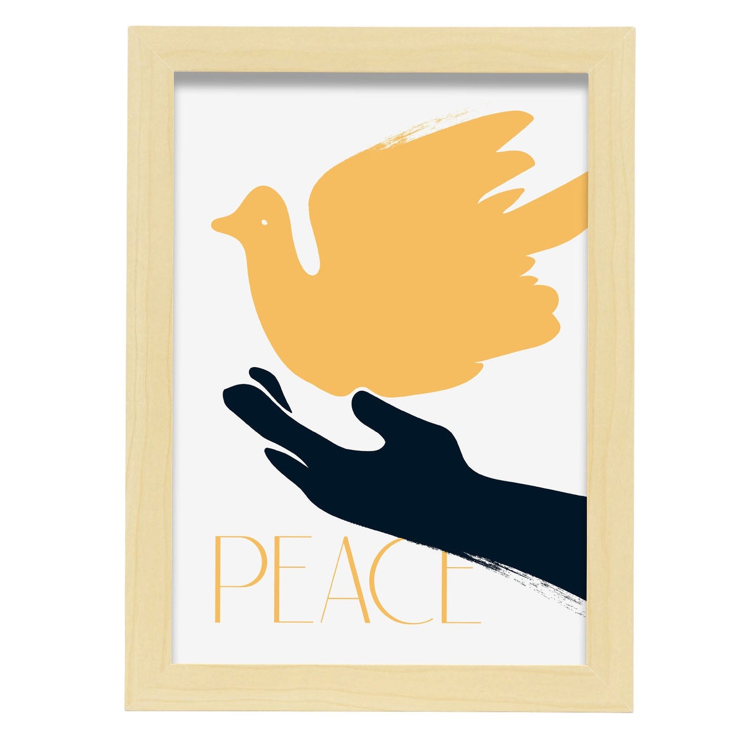 Give Peace-Artwork-Nacnic-A4-Marco Madera clara-Nacnic Estudio SL