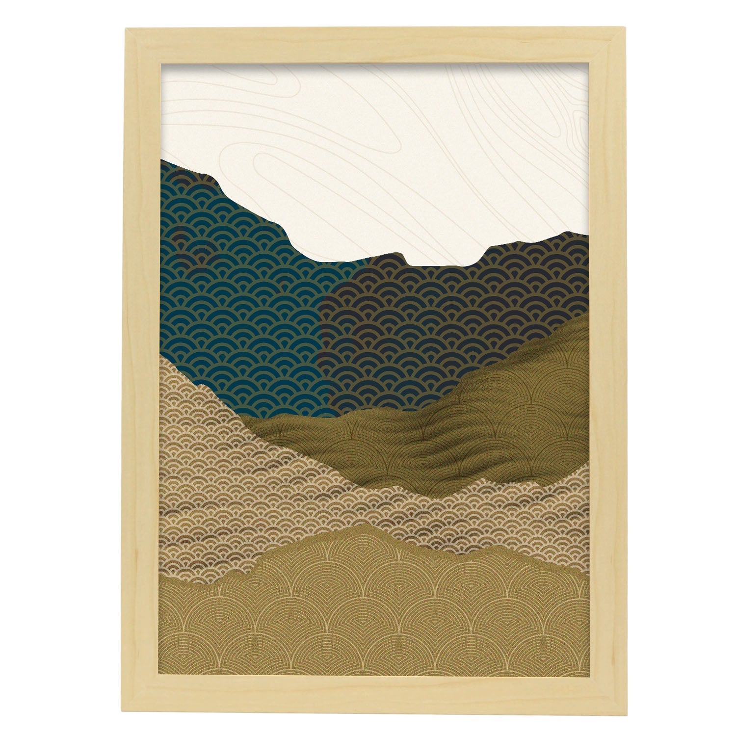 Golden Mountains-Artwork-Nacnic-A3-Marco Madera clara-Nacnic Estudio SL