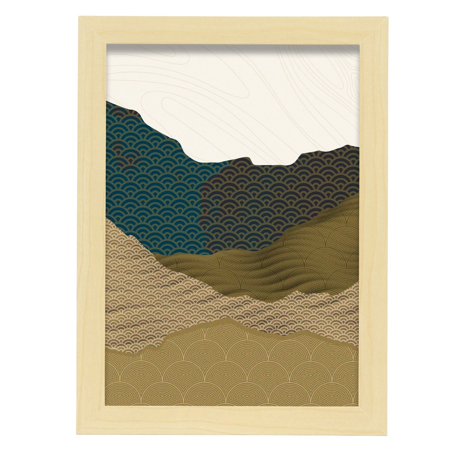 Golden Mountains-Artwork-Nacnic-A4-Marco Madera clara-Nacnic Estudio SL