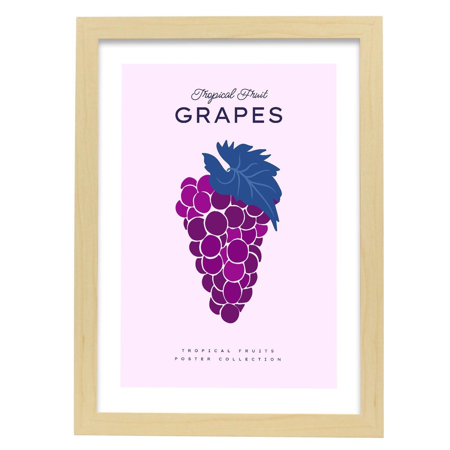 Grapes-Artwork-Nacnic-A3-Marco Madera clara-Nacnic Estudio SL