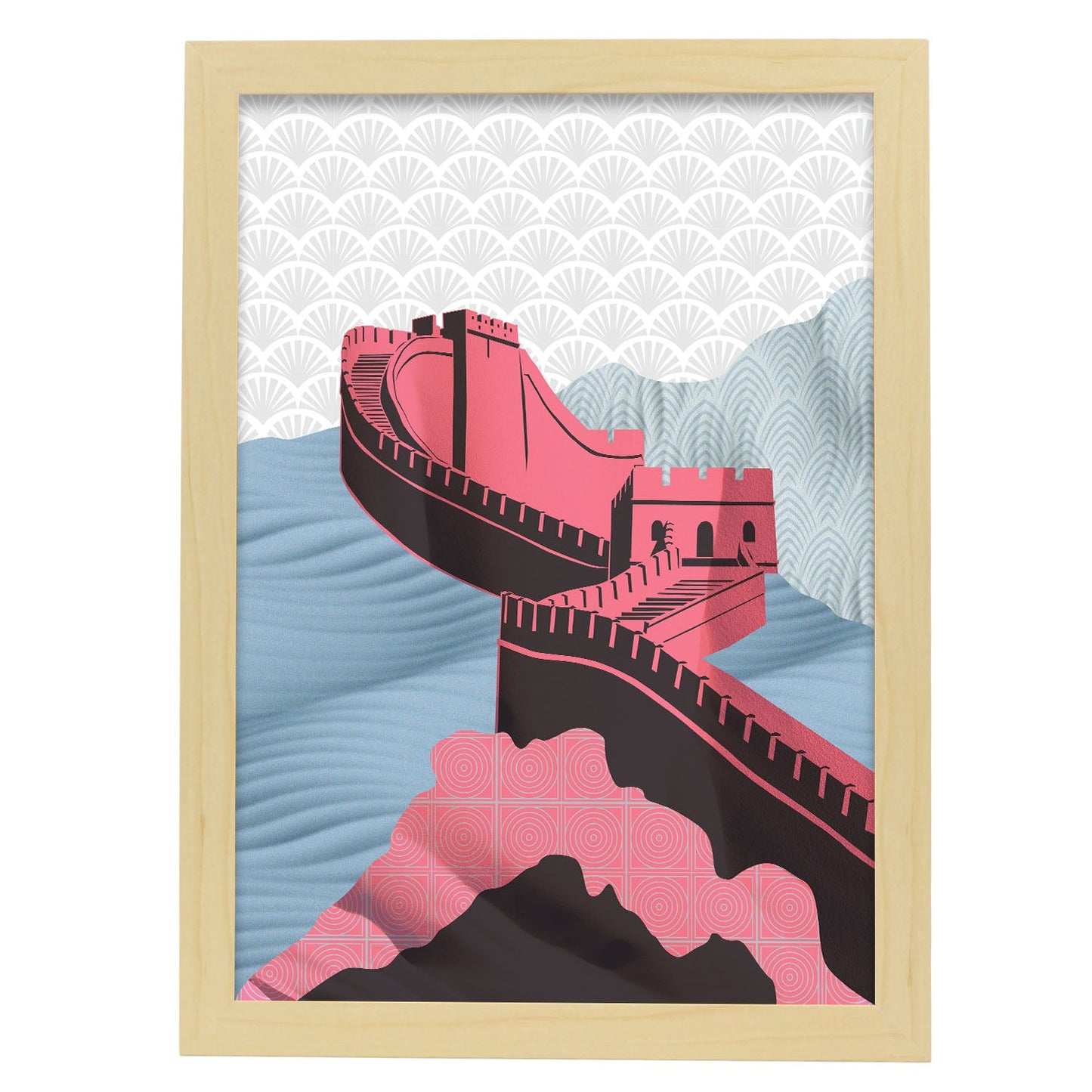 Great Wall of China-Artwork-Nacnic-A3-Marco Madera clara-Nacnic Estudio SL