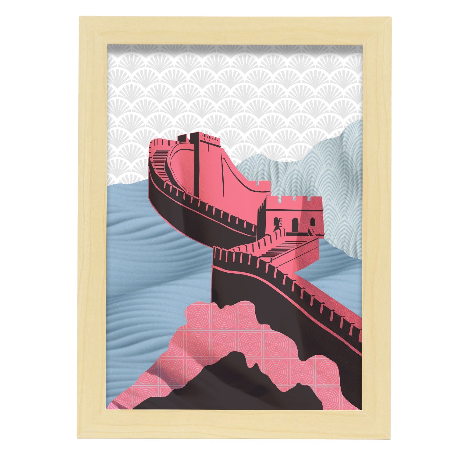 Great Wall of China-Artwork-Nacnic-A4-Marco Madera clara-Nacnic Estudio SL