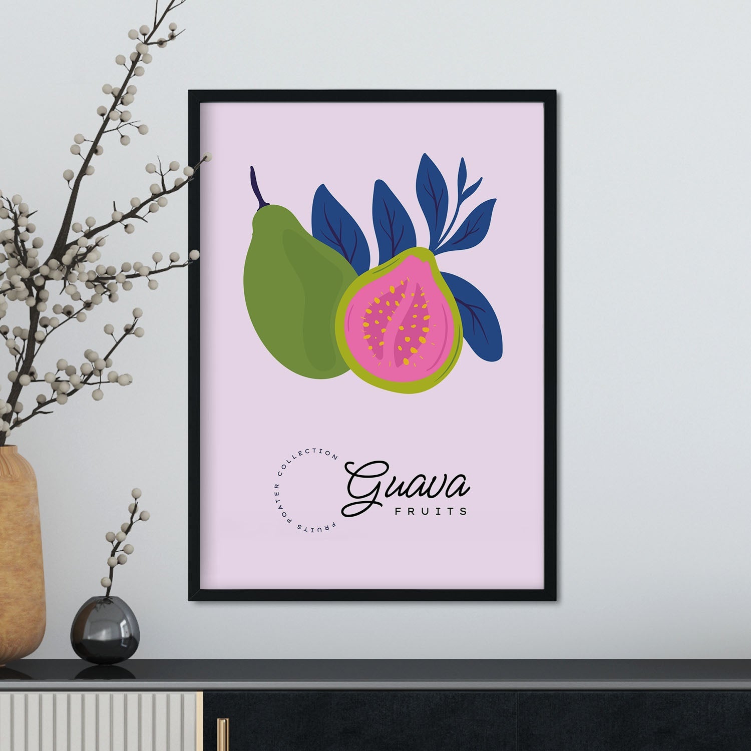 Guava Fruit and Leaves-Artwork-Nacnic-Nacnic Estudio SL