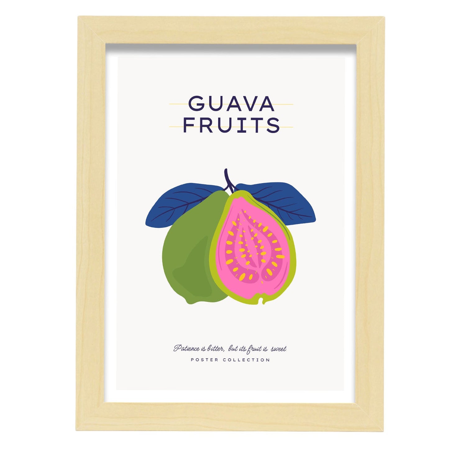 Guava Fruit-Artwork-Nacnic-A4-Marco Madera clara-Nacnic Estudio SL