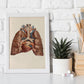 Heart, lungs, trachea and laryngeal cartilages-Artwork-Nacnic-Nacnic Estudio SL