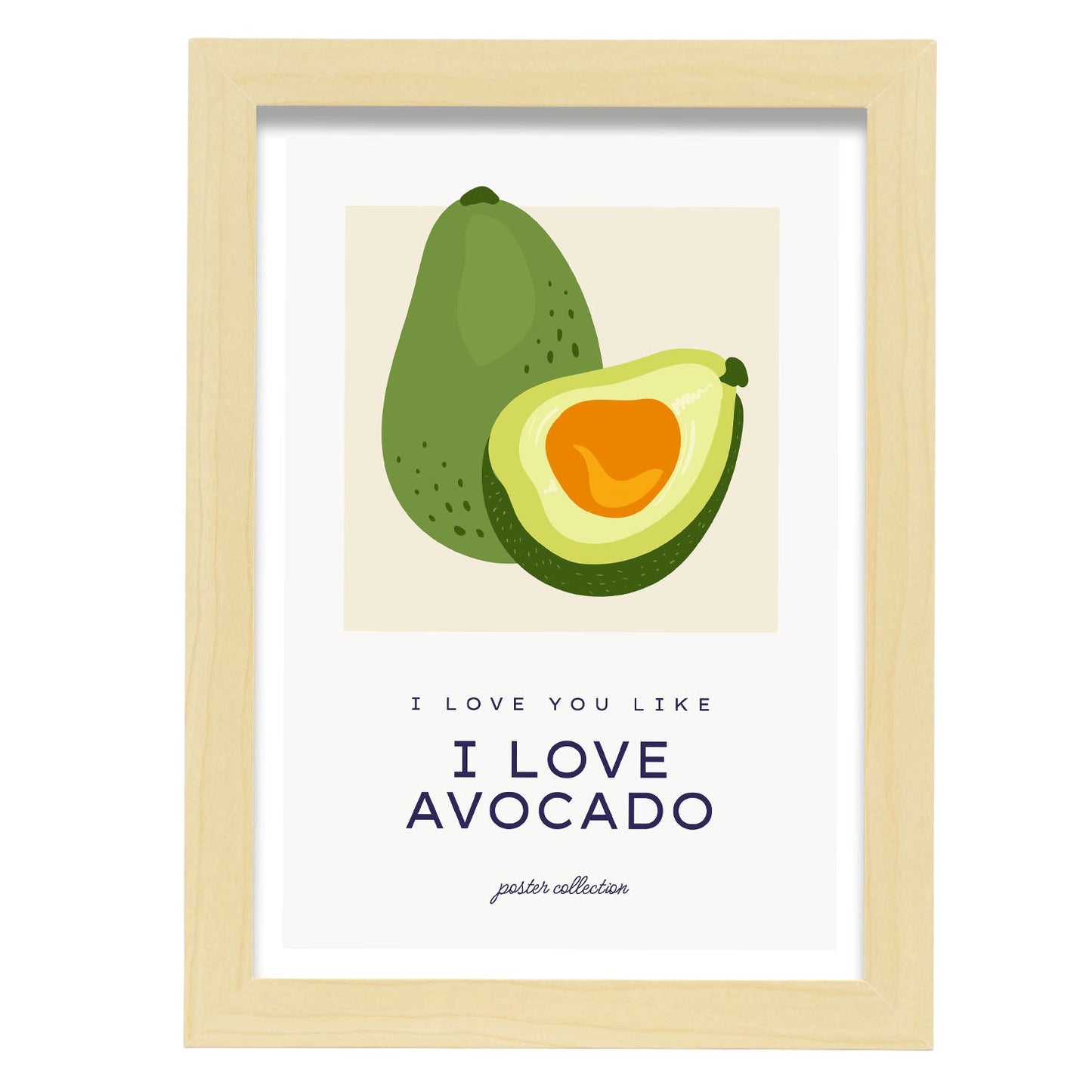I Love Avocado-Artwork-Nacnic-A4-Marco Madera clara-Nacnic Estudio SL