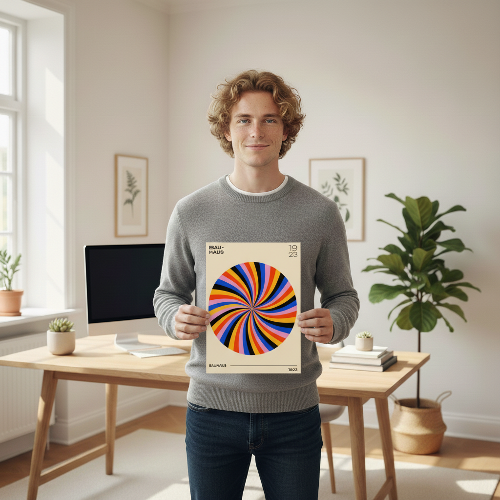 Geometrico Bauhaus colores y formas vibrantes