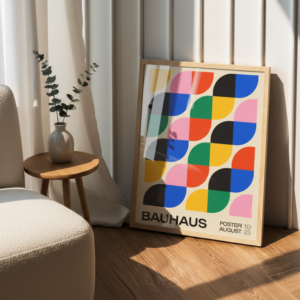 Geometrico Bauhaus colores y formas vibrantes