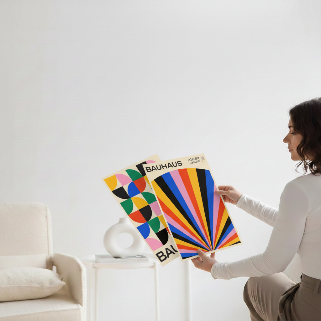 Geometrico Bauhaus colores y formas vibrantes