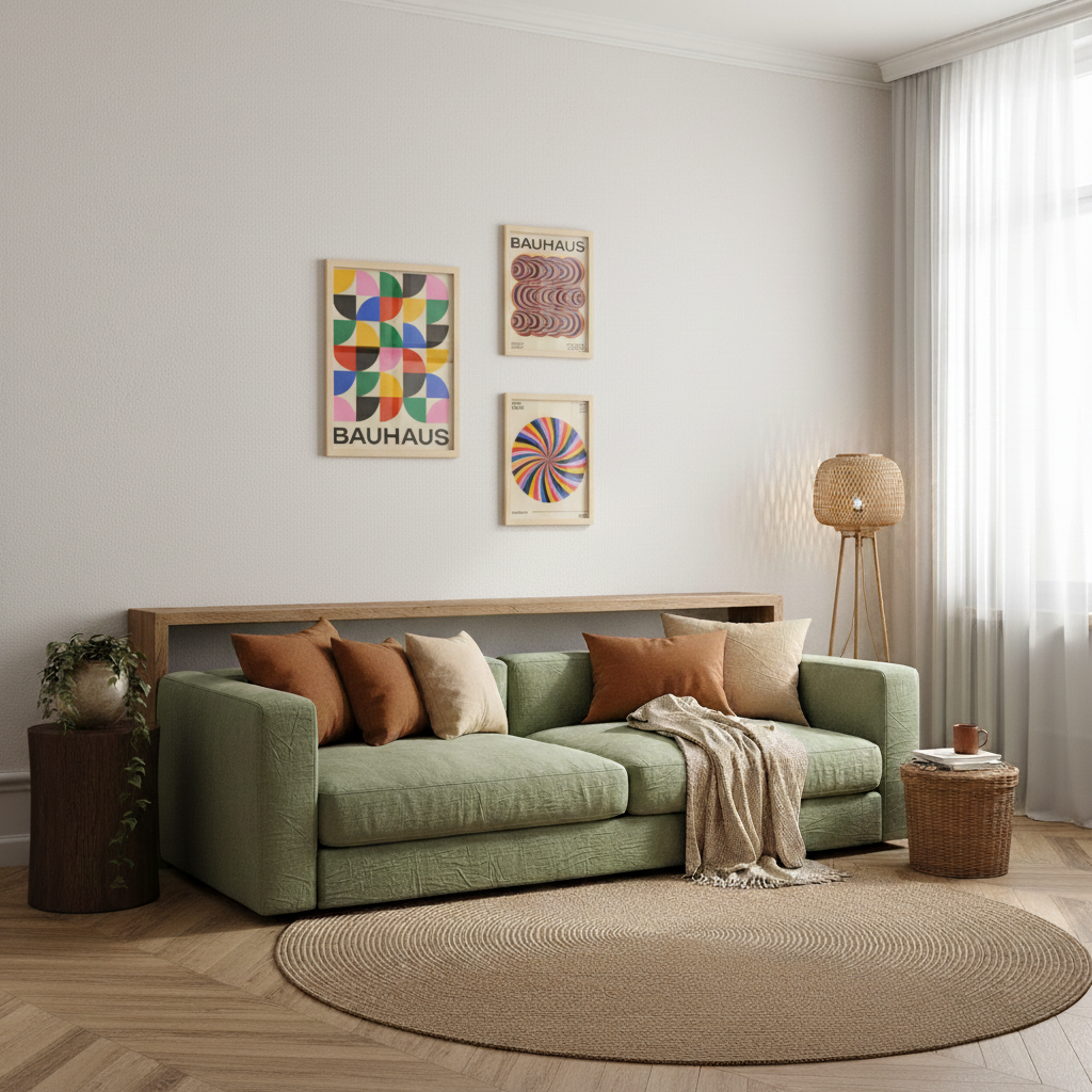 Geometrico Bauhaus colores y formas vibrantes