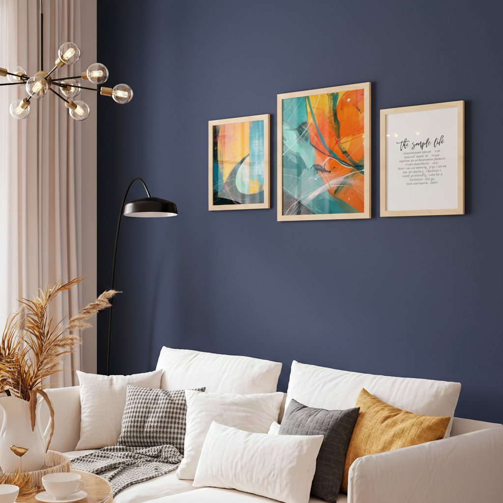 Laminas Abstractas en Amarillo, Naranja y Azul