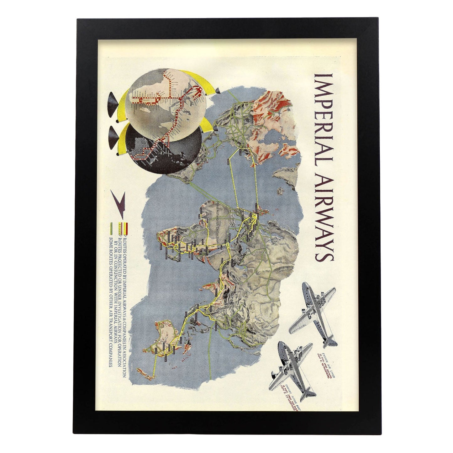 Imperial-airways-route-map-poster-Artwork-Nacnic-A3-Sin marco-Nacnic Estudio SL
