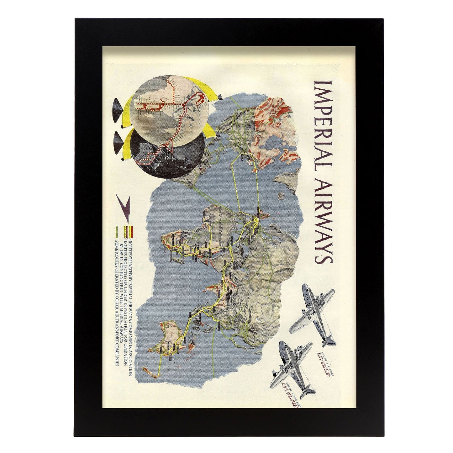 Imperial-airways-route-map-poster-Artwork-Nacnic-A4-Sin marco-Nacnic Estudio SL