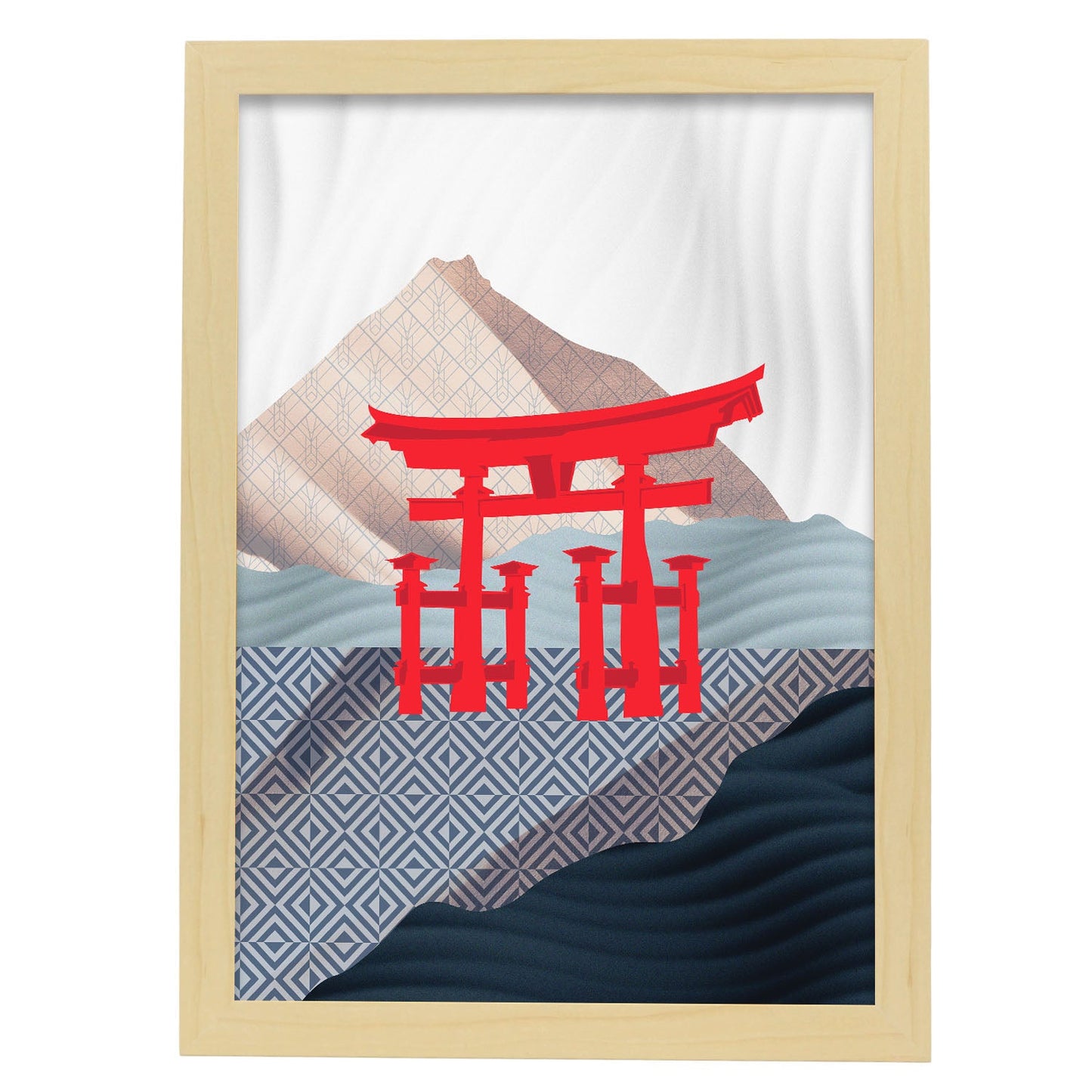 Itsukushima Shrine Torii Gate-Artwork-Nacnic-A3-Marco Madera clara-Nacnic Estudio SL